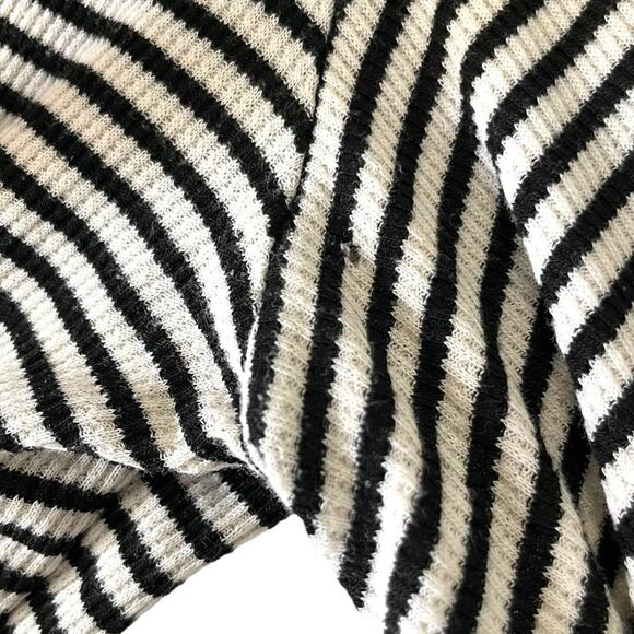 Splendid Long Line Open Cardigan Size Medium Black White hooded Ribbed - Picture 7 of 9